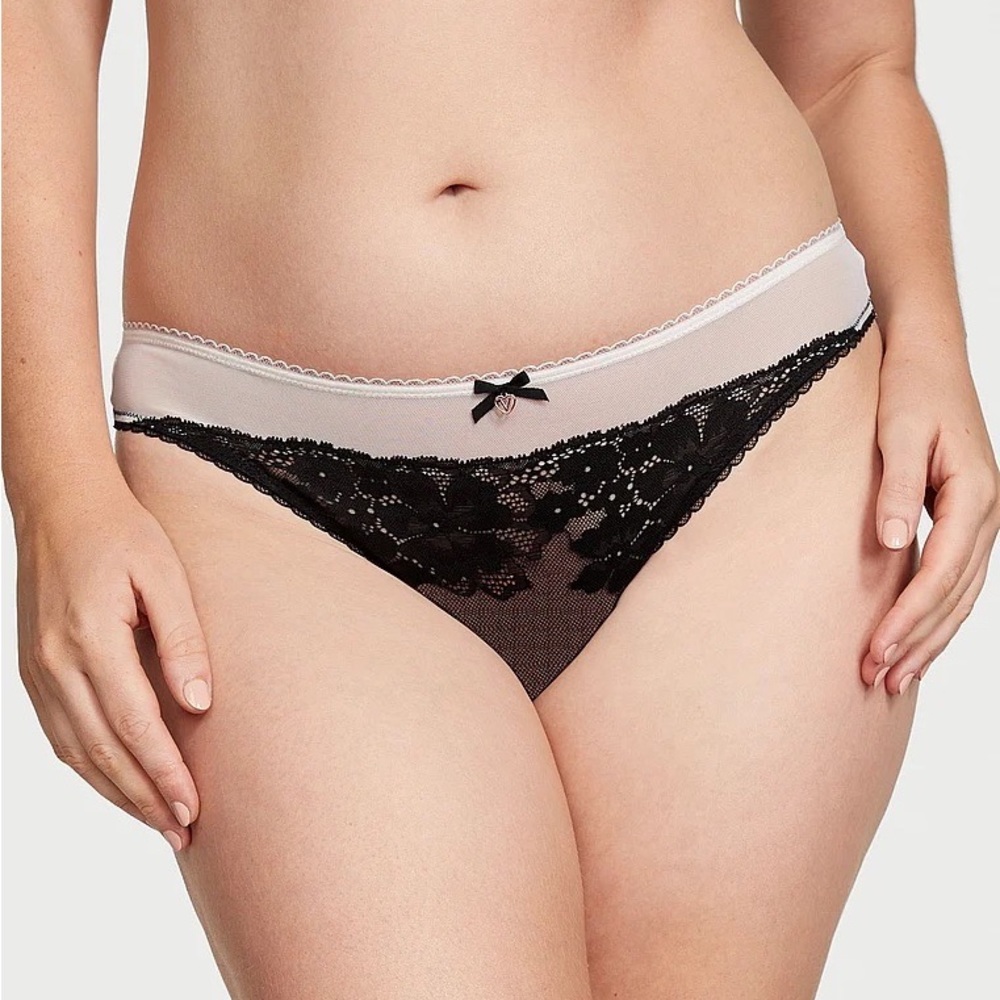 Victoria's Secret Body By Victoria Lace & Mesh Coconut White Large NEW